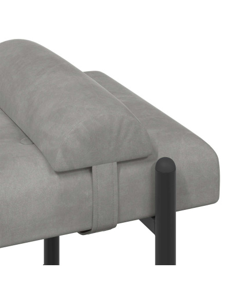 Panchina con bottoni e cuscini Grigio Chiaro 110 x 40 x 46 cm