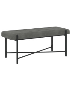 Panchina con bottoni e cuscini Grigio Scuro 110 x 40 x 46 cm 2