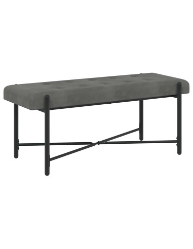 Panchina con bottoni e cuscini Grigio Scuro 110 x 40 x 46 cm
