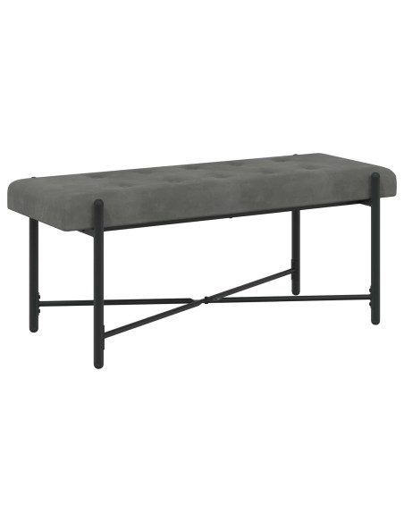 Panchina con bottoni e cuscini Grigio Scuro 110 x 40 x 46 cm