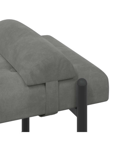 Panchina con bottoni e cuscini Grigio Scuro 110 x 40 x 46 cm