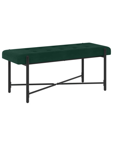 Panchina con bottoni e cuscini Verde Scuro 110 x 40 x 46 cm