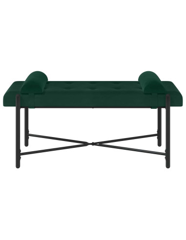Panchina con bottoni e cuscini Verde Scuro 110 x 40 x 46 cm