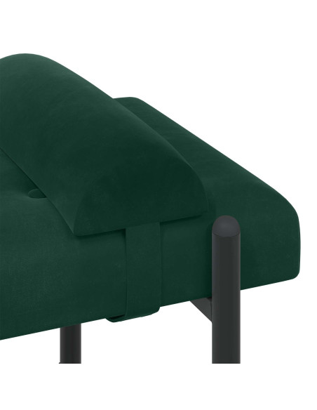 Panchina con bottoni e cuscini Verde Scuro 110 x 40 x 46 cm