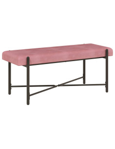 Panchina con bottoni e cuscini Rosa 110 x 40 x 46 cm Velluto 2
