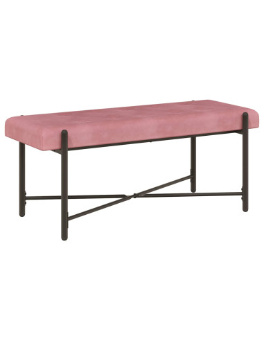 Panchina con bottoni e cuscini Rosa 110 x 40 x 46 cm Velluto