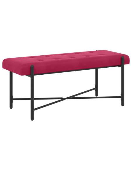 Panchina con bottoni e cuscini Rosso Vino 110 x 40 x 46 cm