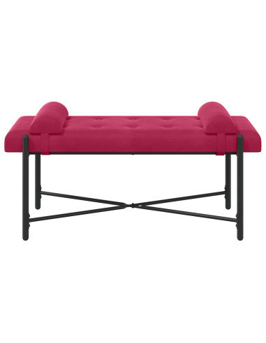 Panchina con bottoni e cuscini Rosso Vino 110 x 40 x 46 cm