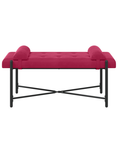 Panchina con bottoni e cuscini Rosso Vino 110 x 40 x 46 cm