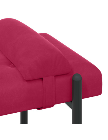 Panchina con bottoni e cuscini Rosso Vino 110 x 40 x 46 cm