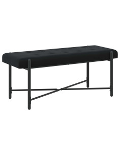 Panchina con bottoni e cuscini Nero 110 x 40 x 46 cm Velluto 2