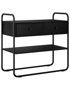 Tavolo consolle Rovere Nero 100 x 40 x 75 cm 2
