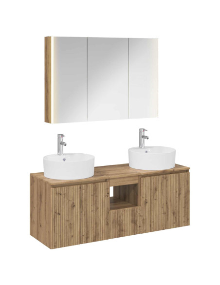 Set di Armadi da Bagno 4 pcs Rovere Artigianale
