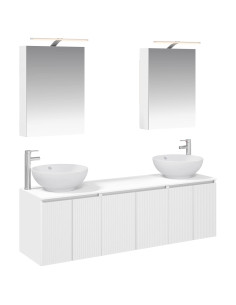 Set di Armadi da Bagno 5 pcs Bianco Legno ingegnerizzato