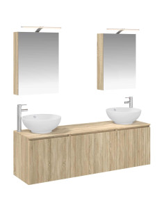 Set di Armadi da Bagno 5 pcs Rovere Sonoma Legno ingegnerizzato