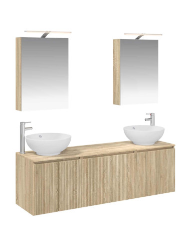Set di Armadi da Bagno 5 pcs Rovere Sonoma Legno ingegnerizzato