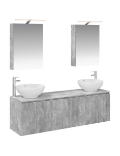 Set di Armadi da Bagno 5 pcs Grigio Cemento