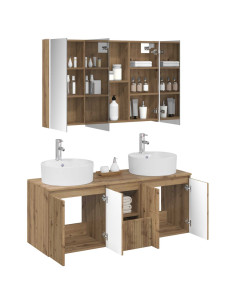Set di Armadi da Bagno 4 pcs Rovere Artigianale 2
