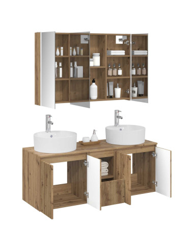 Set di Armadi da Bagno 4 pcs Rovere Artigianale