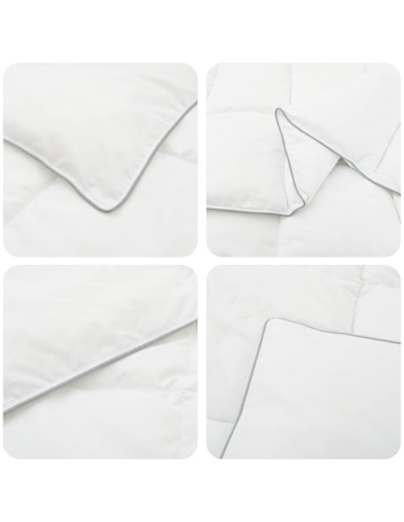Set Duvet e Cuscino da Letto Bianco 155 x 200 cm Fibra di bambù