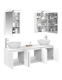 Set di Armadi da Bagno 5 pcs Bianco Legno ingegnerizzato 2