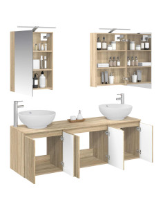Set di Armadi da Bagno 5 pcs Rovere Sonoma Legno ingegnerizzato 2
