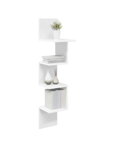Scaffale da parete A parete Bianco 32 x 21 x 107 cm 2