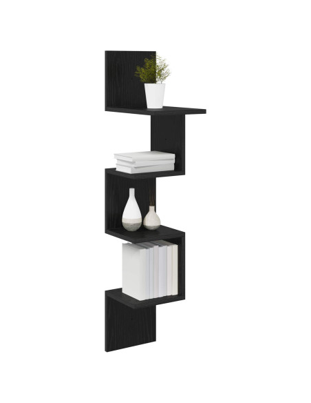 Scaffale da parete A parete Nero 32 x 21 x 107 cm