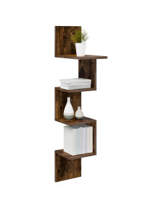 Scaffale da parete A parete Marrone 32 x 21 x 107 cm 2