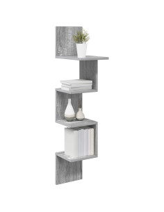 Scaffale da parete A parete Grigio 32 x 21 x 107 cm 2