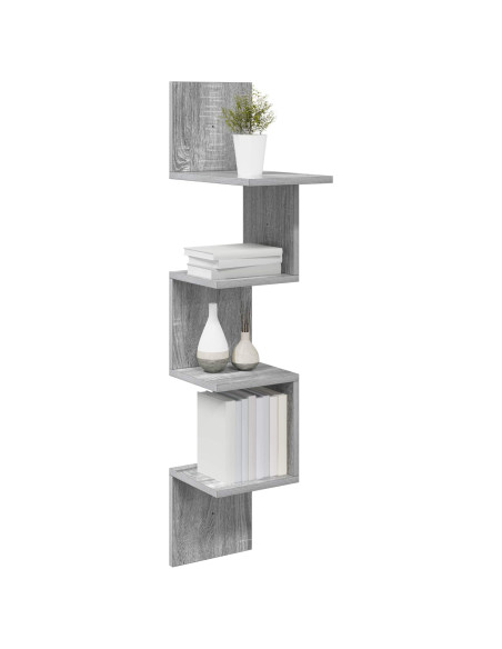 Scaffale da parete A parete Grigio 32 x 21 x 107 cm