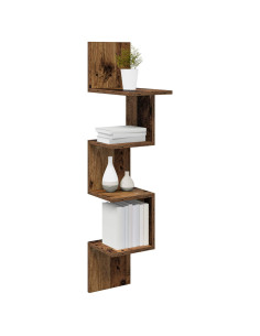 Scaffale da parete A parete Marrone 32 x 21 x 107 cm 2