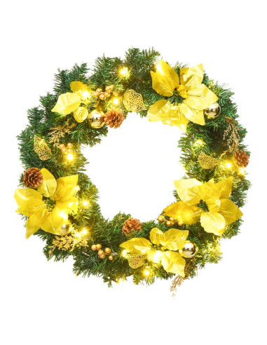 Ghirlanda natalizia con luci LED Verde 60 cm in PVC