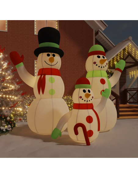 Famiglia di pupazzi di neve gonfiabili con LED 500 cm