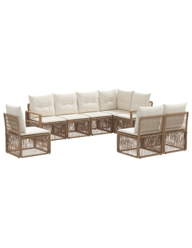 Set Divano da Giardino 8 pcs Beige polyrattan