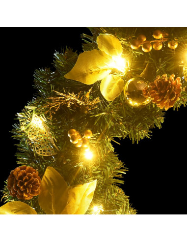 Ghirlanda natalizia con luci LED Verde 60 cm in PVC