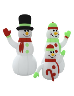 Famiglia di pupazzi di neve gonfiabili con LED 500 cm 2