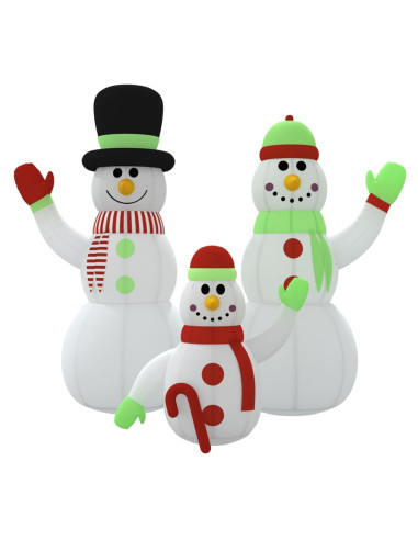 Famiglia di pupazzi di neve gonfiabili con LED 500 cm