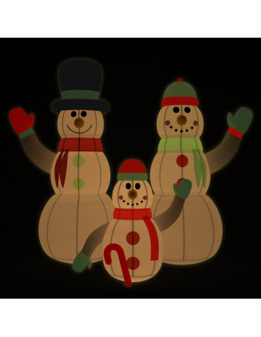 Famiglia di pupazzi di neve gonfiabili con LED 500 cm