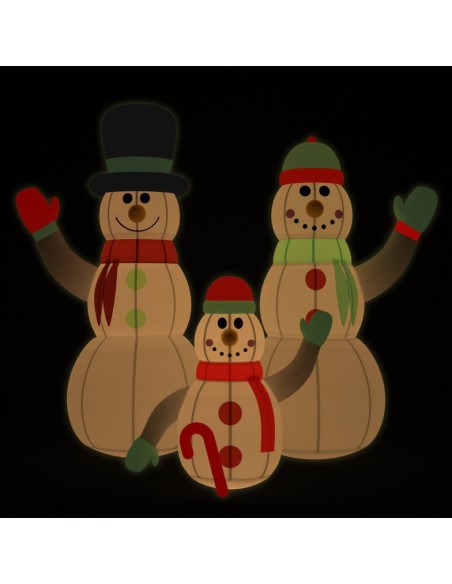 Famiglia di pupazzi di neve gonfiabili con LED 500 cm