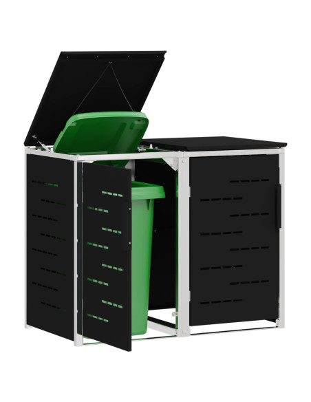 Stoccaggio contenitore a ruote Nero 138 x 77,5 x 112,5 cm