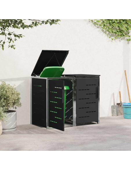Stoccaggio contenitore a ruote Nero 138 x 77,5 x 112,5 cm