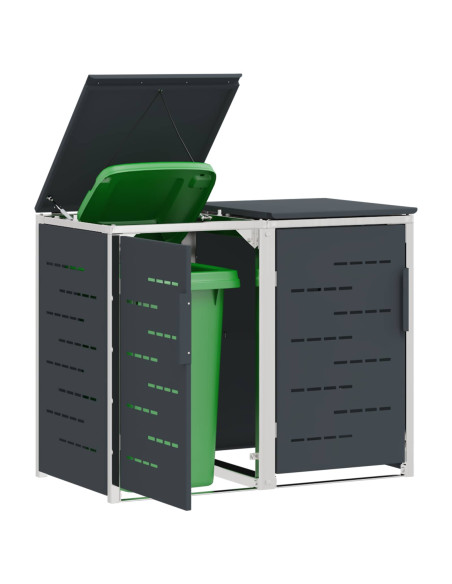 Stoccaggio contenitore a ruote Antracite 138 x 77,5 x 112,5 cm