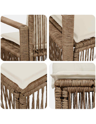 Set Divano da Giardino 8 pcs Beige polyrattan
