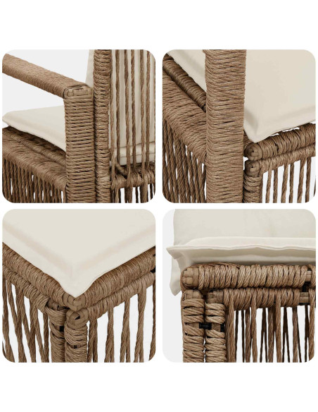 Set Divano da Giardino 8 pcs Beige polyrattan