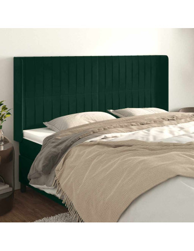 Testiera ad Orecchio Verde Scuro 183x16x118/128 cm in Velluto