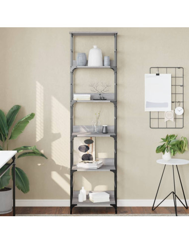Libreria Grigio Sonoma 50x33x188,5 cm in Legno Multistrato