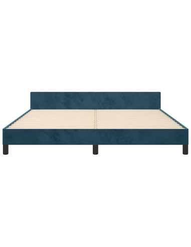 Giroletto senza Materasso Blu Scuro 160x200 cm in Velluto