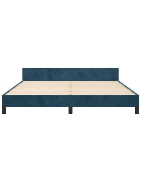 Giroletto senza Materasso Blu Scuro 160x200 cm in Velluto