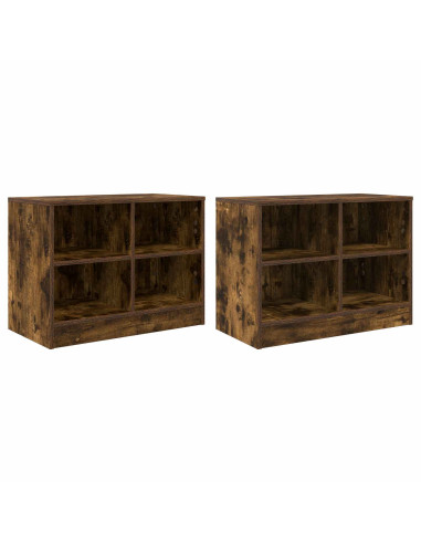 Armadietto per letto 2 pcs Rovere Fumo 66 x 33 x 48 cm